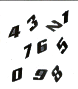 NUMERI PICCOLI NERO COD 13100