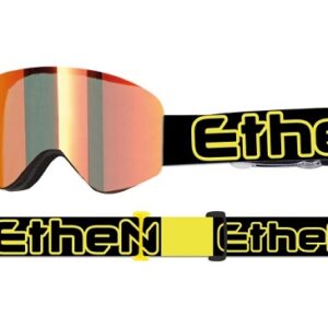 Maschera MAGNETICA COD MAG16 NERO GIALLO LENTE ROSSA